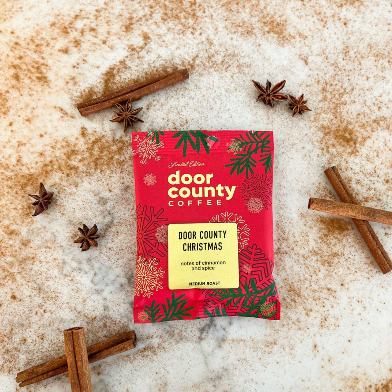 2025 Christmas Coffee Advent Calendar - 24 Full-Pot Bags of Flavored Ground Coffee, Door County