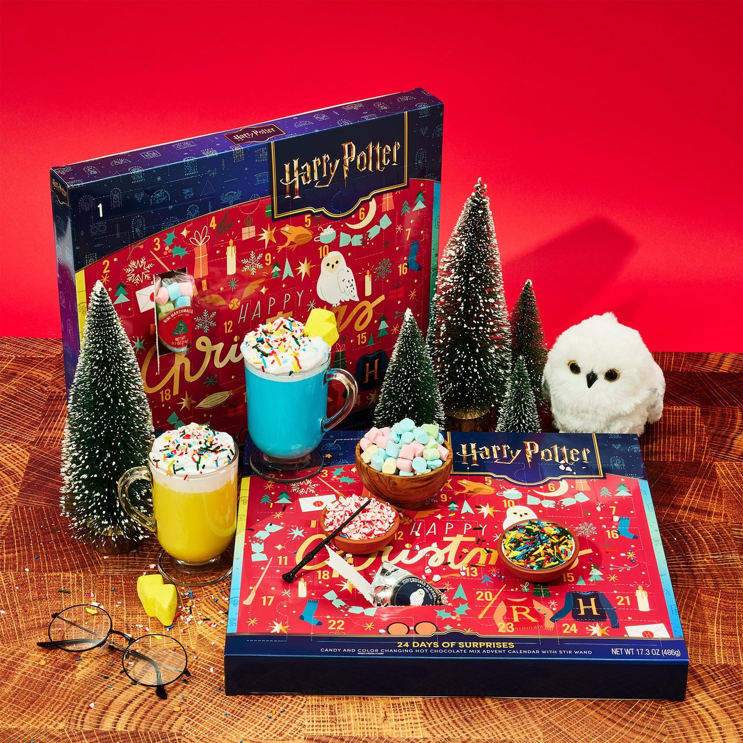 HARRY POTTER 24 Days of Surprises, Includes 12 Color-Changing Hot Chocolate Mixes, 4 Topping Varieties & Stir Wand Advent Calendar 2025