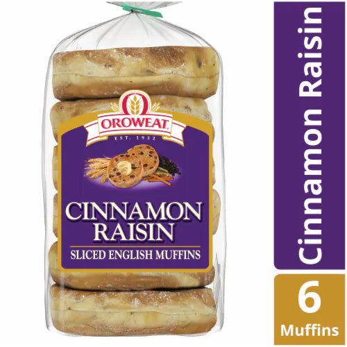 Orowheat Cinnamon Raisin English Muffins - 6 count - Pack of 2