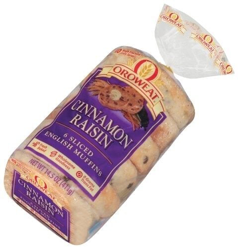Orowheat Cinnamon Raisin English Muffins - 6 count - Pack of 2