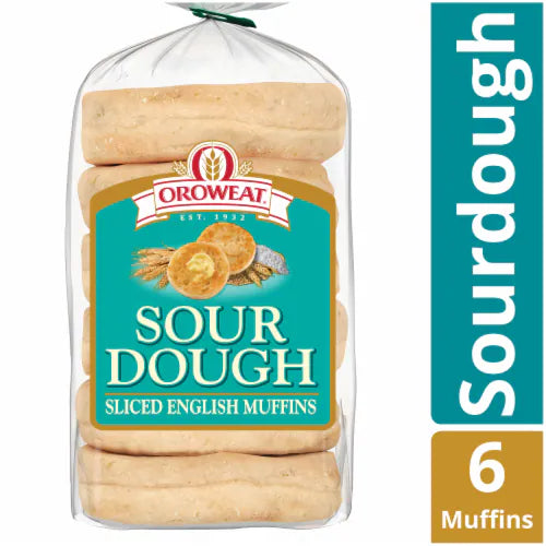 Orowheat Sourdough English Muffins - 6 count - Pack of 2
