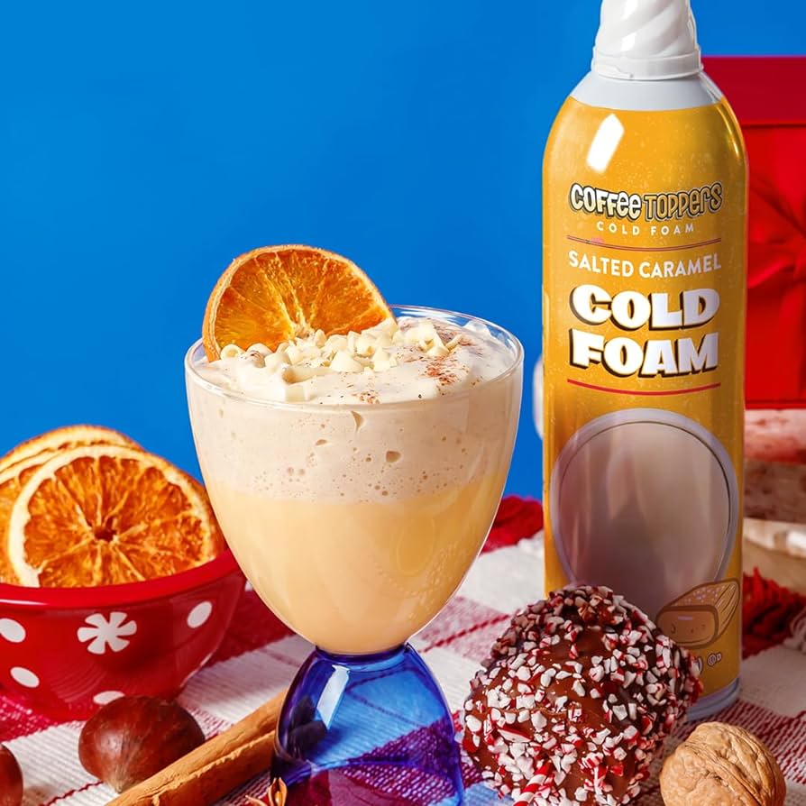 Coffee Toppers Cold Foam Salted Caramel -15 oz - Pack of 3 - Be Your Own Barista, Kosher