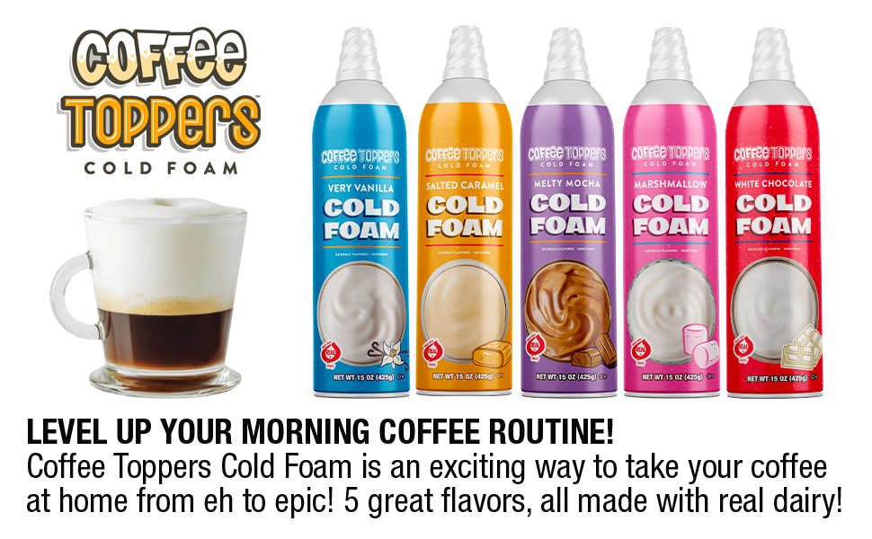 Coffee Toppers Cold Foam Salted Caramel -15 oz - Pack of 3 - Be Your Own Barista, Kosher