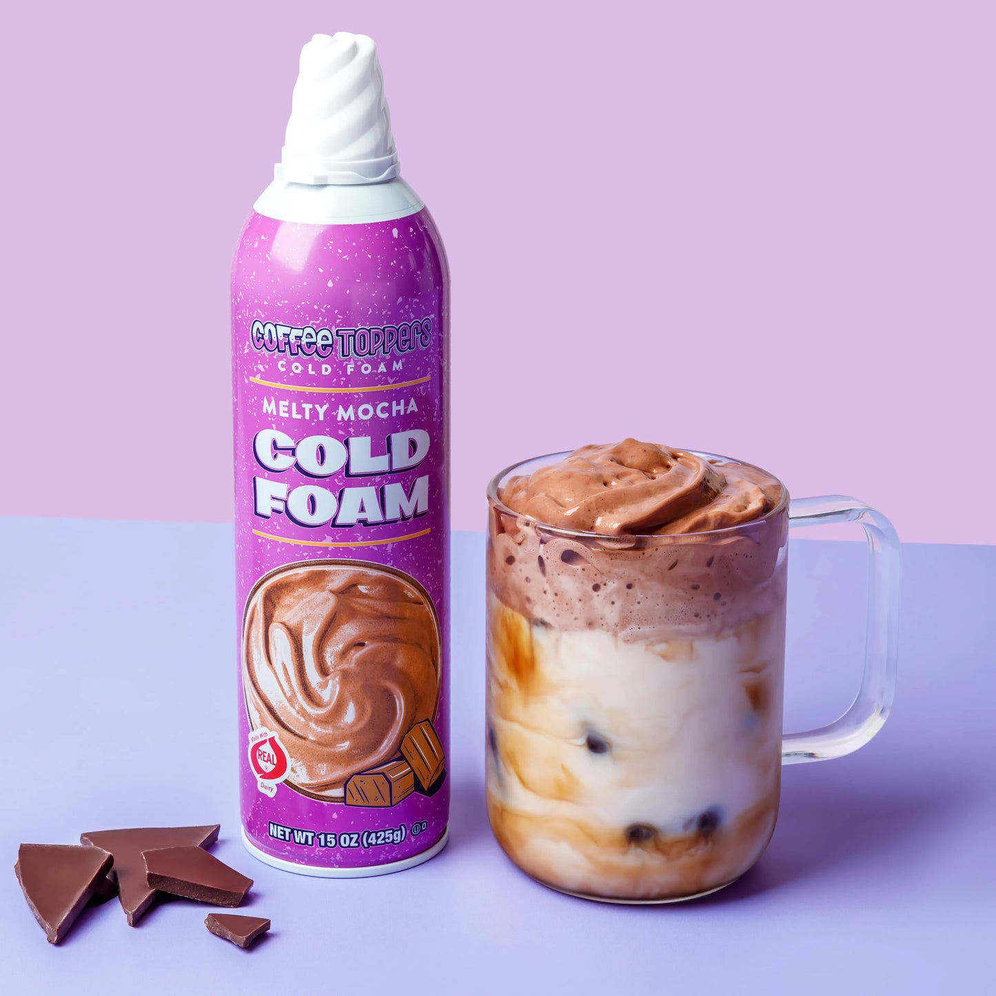 Coffee Toppers Cold Foam Mocha -15 oz - Pack of 3 - Be Your Own Barista, Kosher