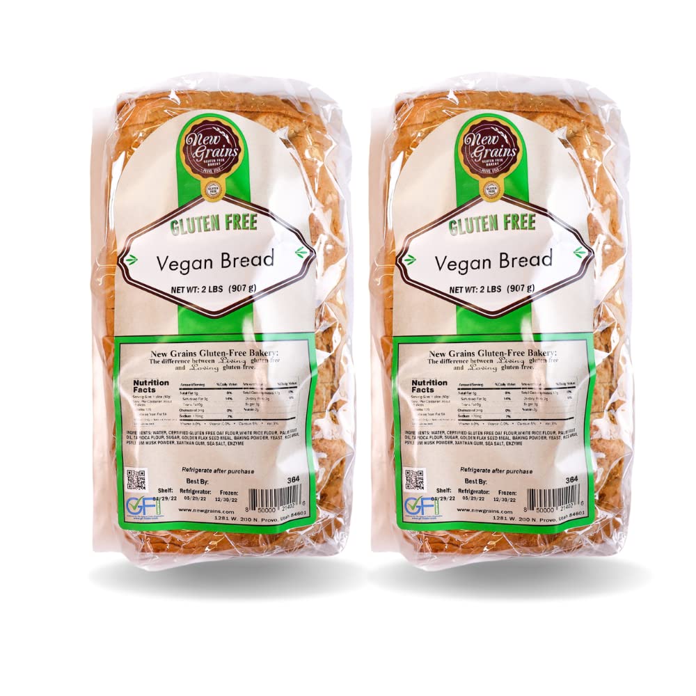 New Grains Artisan Vegan Sandwich Bread | Vegan, Gluten Free  Pack of 2