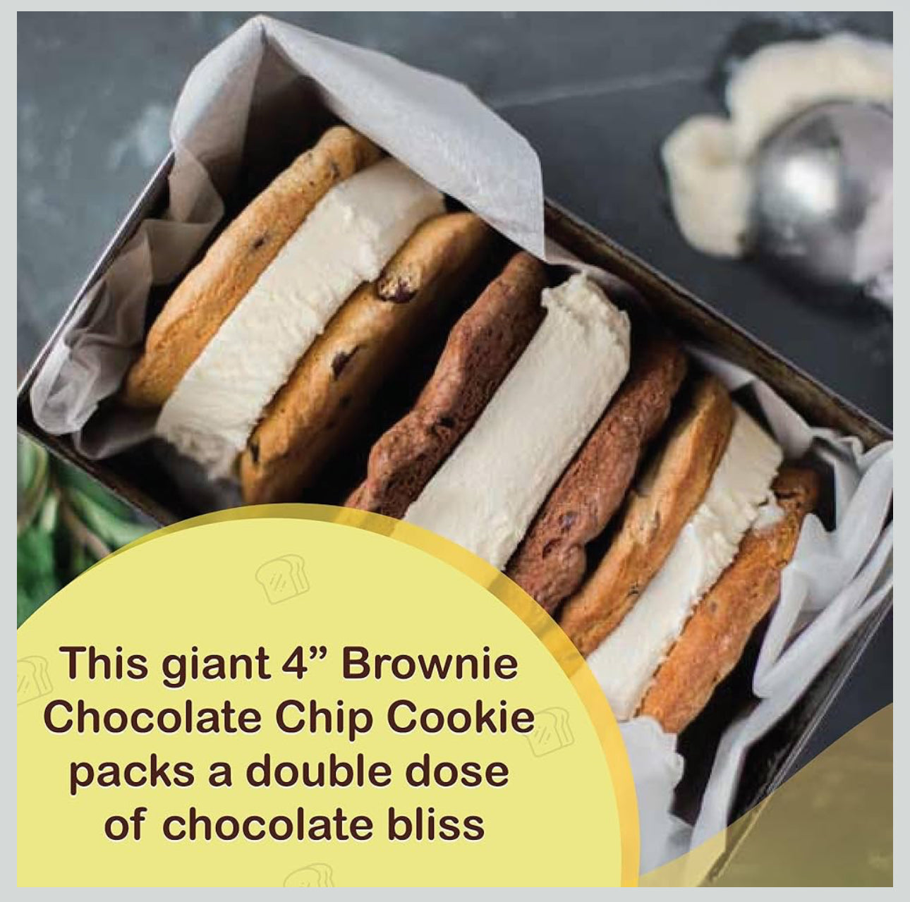 New Grains-Deliciously Rich Brownie Chocolate Chip Cookies Unsweetened, Semisweet, Bittersweet - includes 10