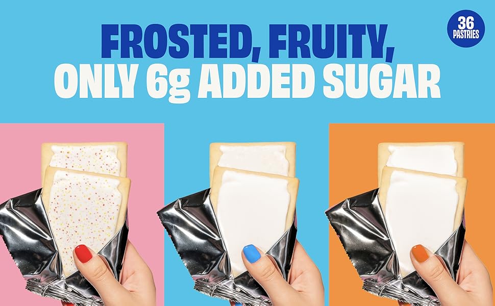 Smart Tart Toaster Pastries Variety Pack - Healthy, Low Sugar Snacks, Breakfast Pastry - Frosted Strawberry, Blueberry, Maple Cinnamon - 36 Count