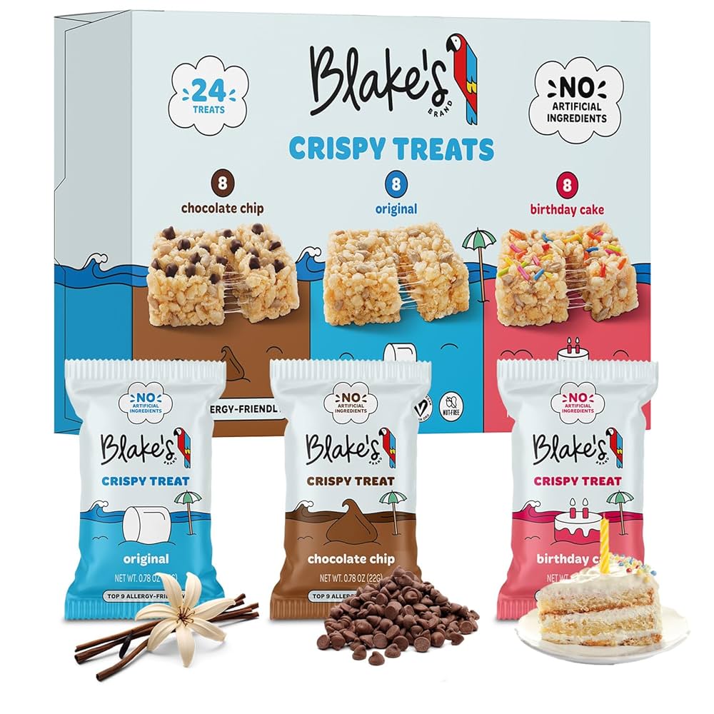Blake’s Seed Based Crispy Treats Variety Pack, Gluten Free, Vegan, Nut Free & Dairy Free - includes 24