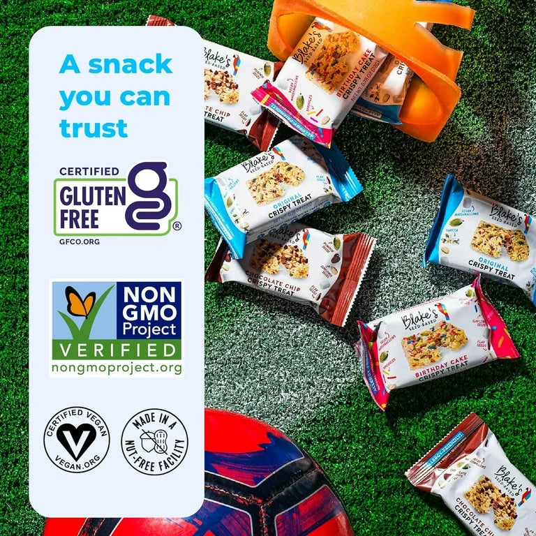 Blake’s Seed Based Crispy Treats Variety Pack, Gluten Free, Vegan, Nut Free & Dairy Free - includes 24