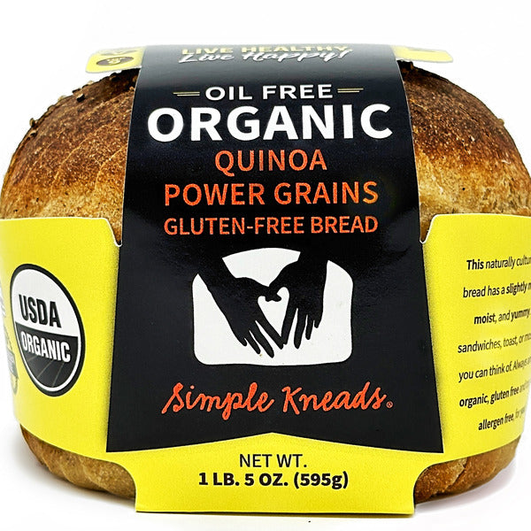 Simple Kneads Organic Quinoa Power Grains Bread, Gluten Free - Pack of 2