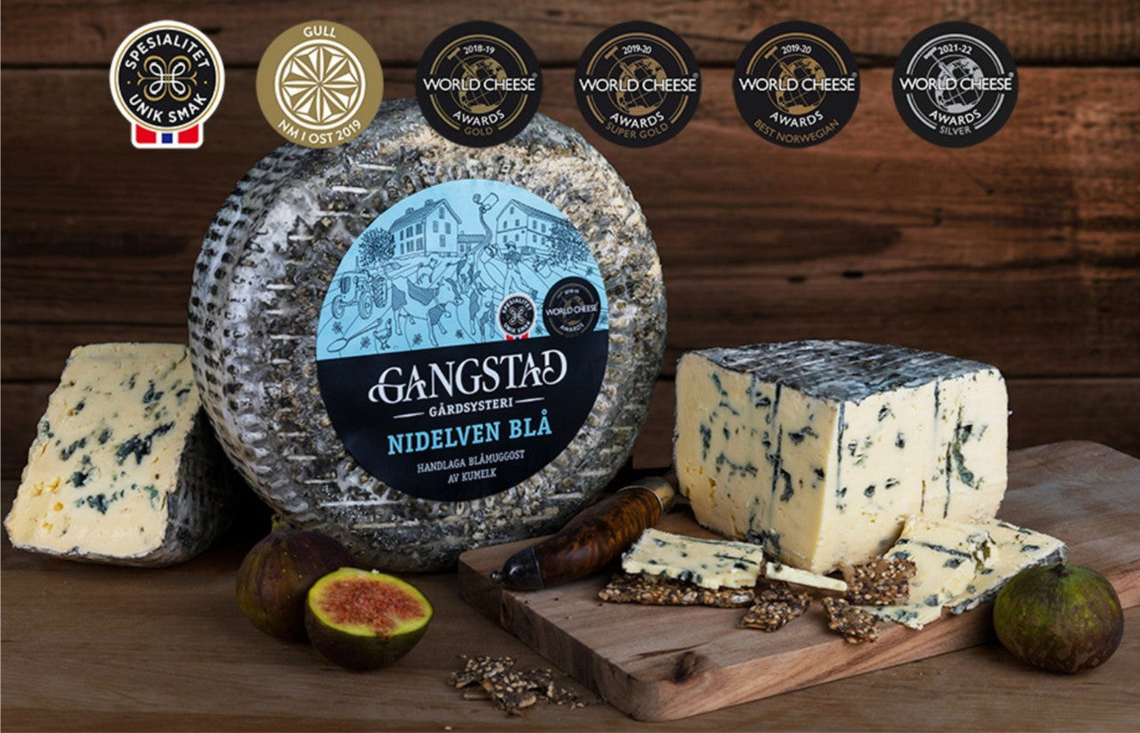 Gangstad Nidelven Blue Cheese 950g - Nidelven Blå - 2.2 lb