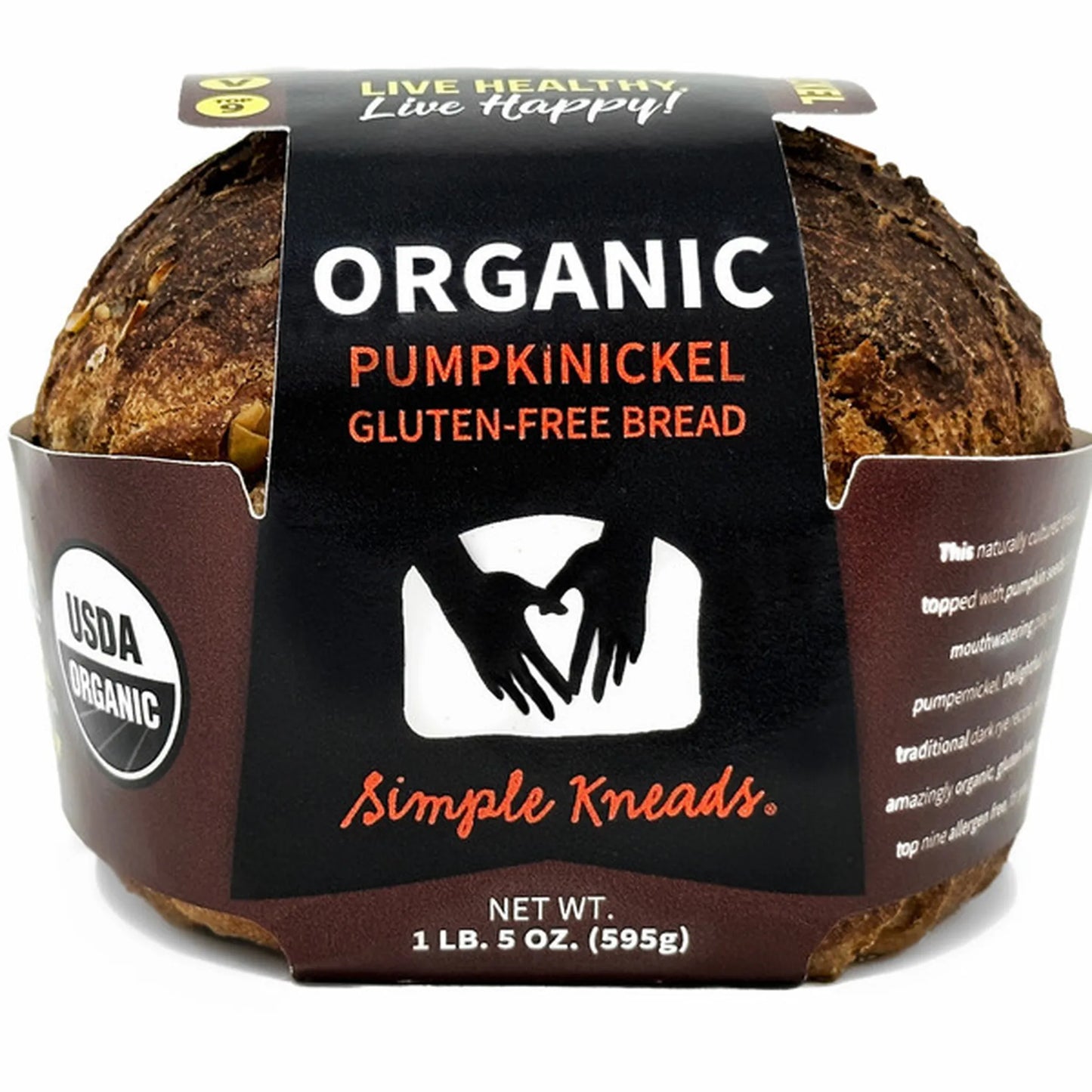 Simple Kneads Organic Pumpkinickel Bread, Gluten Free - Pack of 2