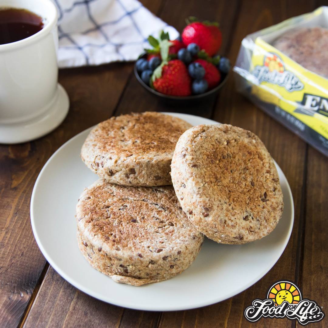 Organic Sprouted Flax English Muffin - Food for Life Ezekiel, 16 oz - Pack of 6