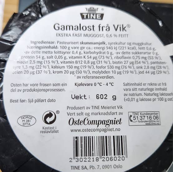 Old Cheese from Vik 150g Tine - Gamalost Frå Vik