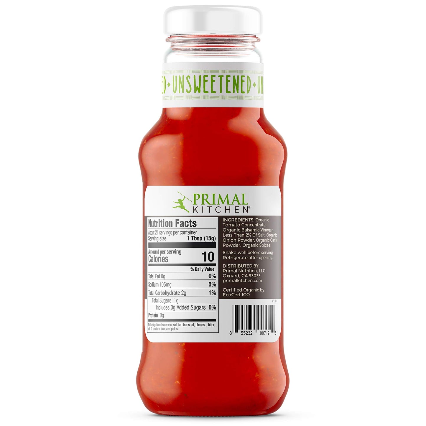 Primal Kitchen Organic Unsweetened Ketchup, Pack of 2