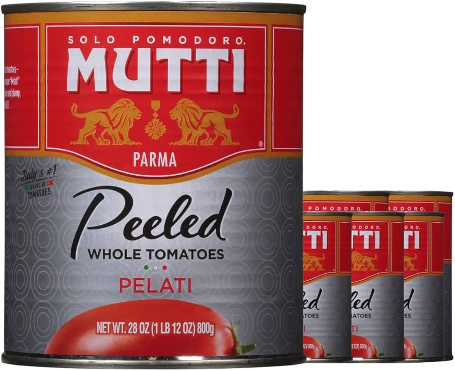 Mutti Whole Peeled Tomatoes (Pelati), 28oz - Pack of 6