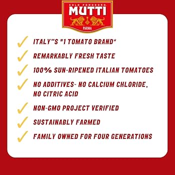 Mutti Whole Peeled Authentic San Marzano PDO Tomatoes (Pelati), 14 oz - Pack of 6