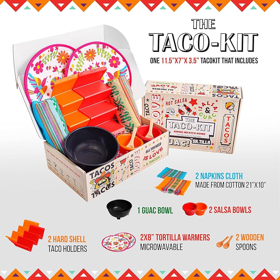 Taco Tuesday Box - The Taco Kit Table Set of 11 items for your Taco Tuesday