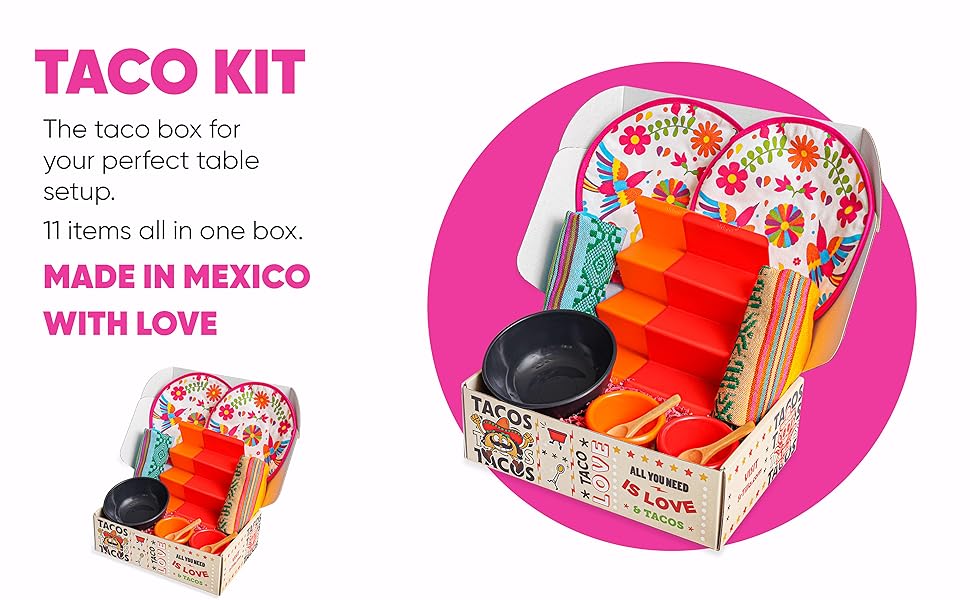 Taco Tuesday Box - The Taco Kit Table Set of 11 items for your Taco Tuesday