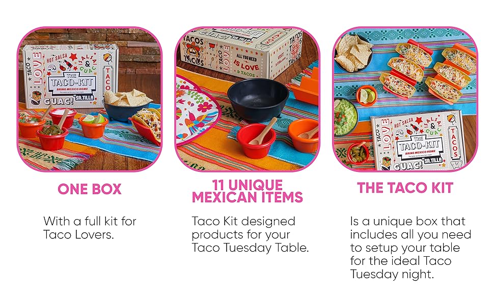 Taco Tuesday Box - The Taco Kit Table Set of 11 items for your Taco Tuesday