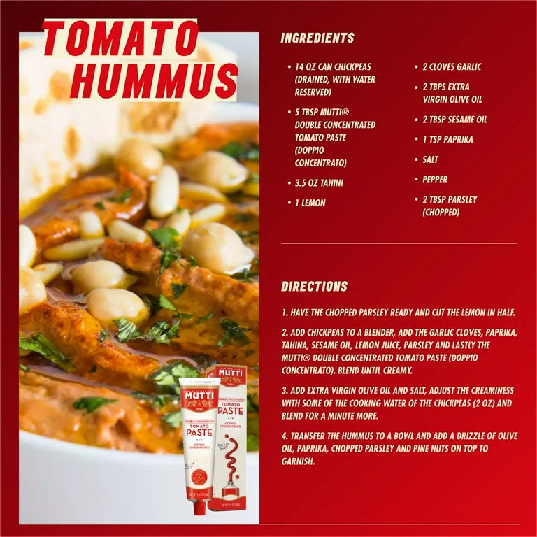 Mutti Double Concentrated Tomato Paste (Doppio Concentrato), 4.5 oz Tube - Pack of 4