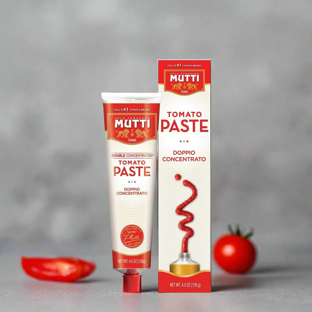 Mutti Double Concentrated Tomato Paste (Doppio Concentrato), 4.5 oz Tube - Pack of 12