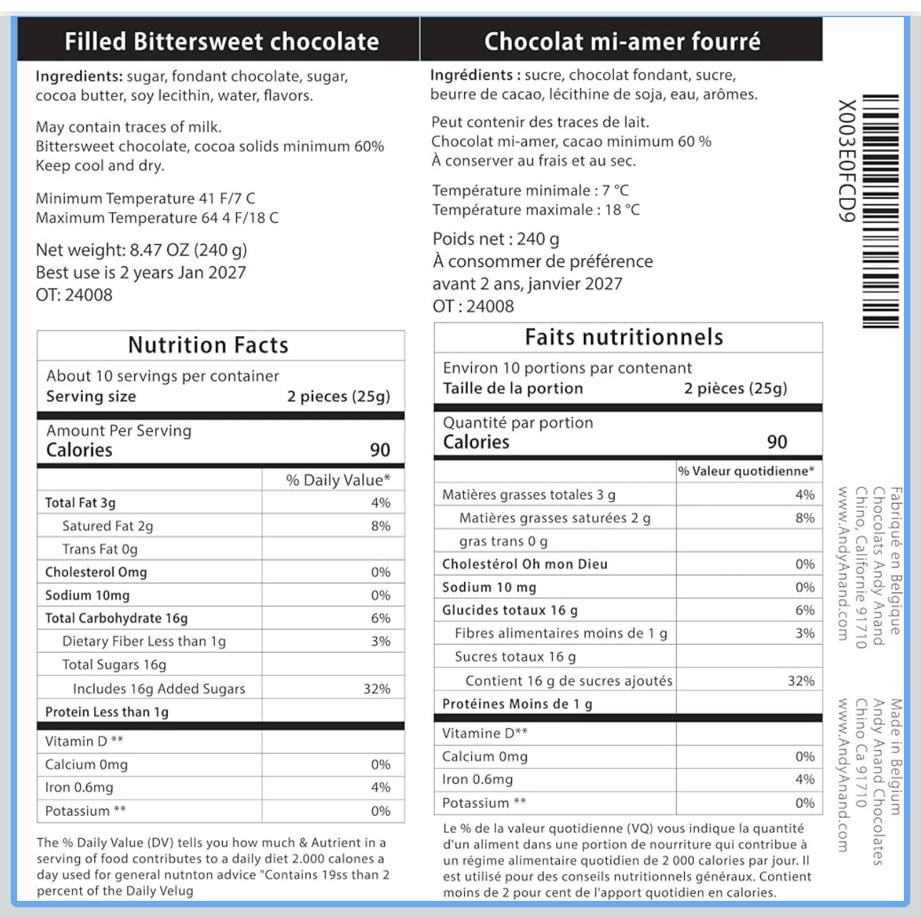Andy Anand Chocolatier European liqueur Flavored Dark Chocolate Bottles - Filled with Top-Shelf Liquor, Gluten Free Assorted Liquor Flavors, Liqueur Center Filled Chocolate in Wooden Gift Box - 18 Pieces