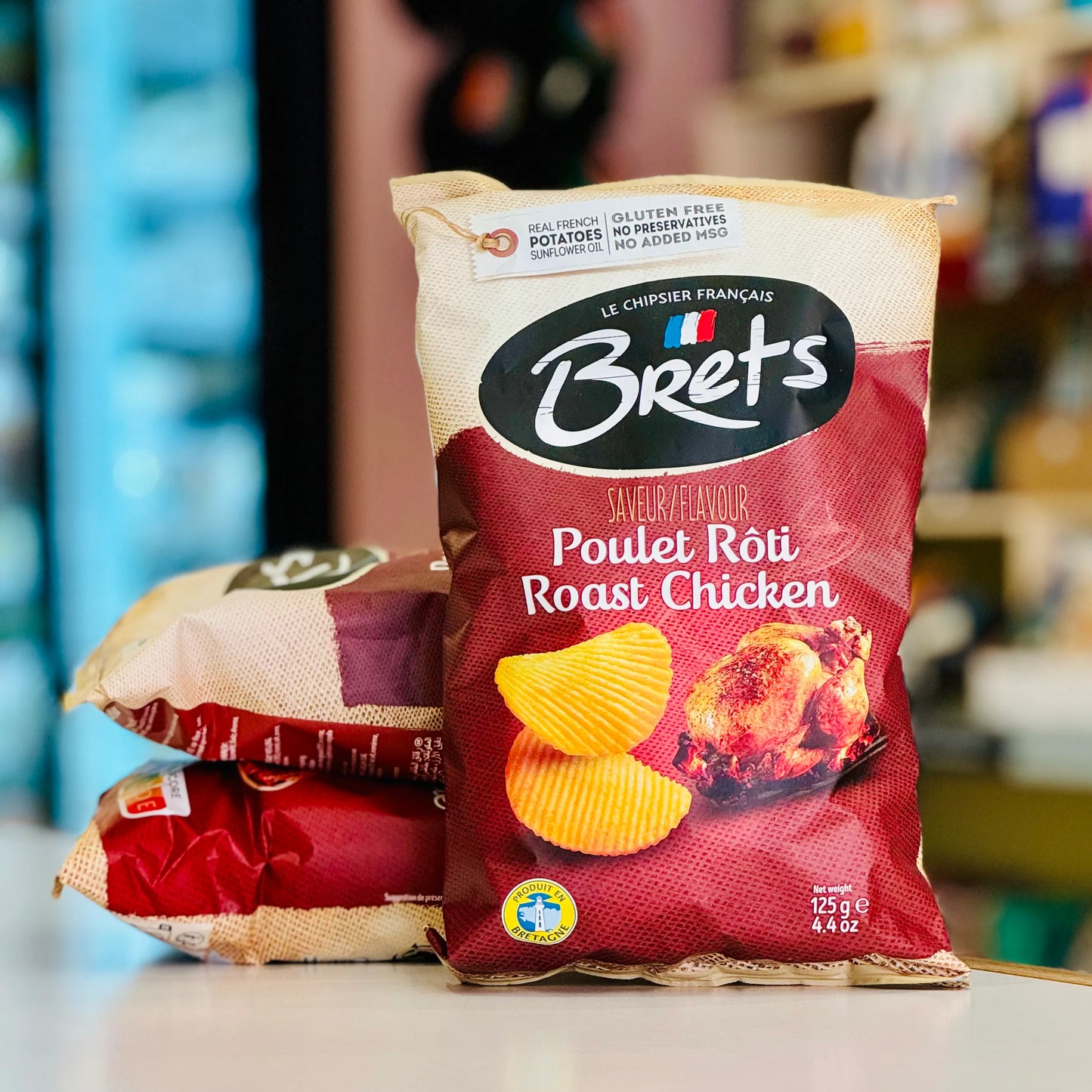 Brêts Poulet Braisé French Roasted Chicken Potato Chips – 4.4 oz, Pack of 3