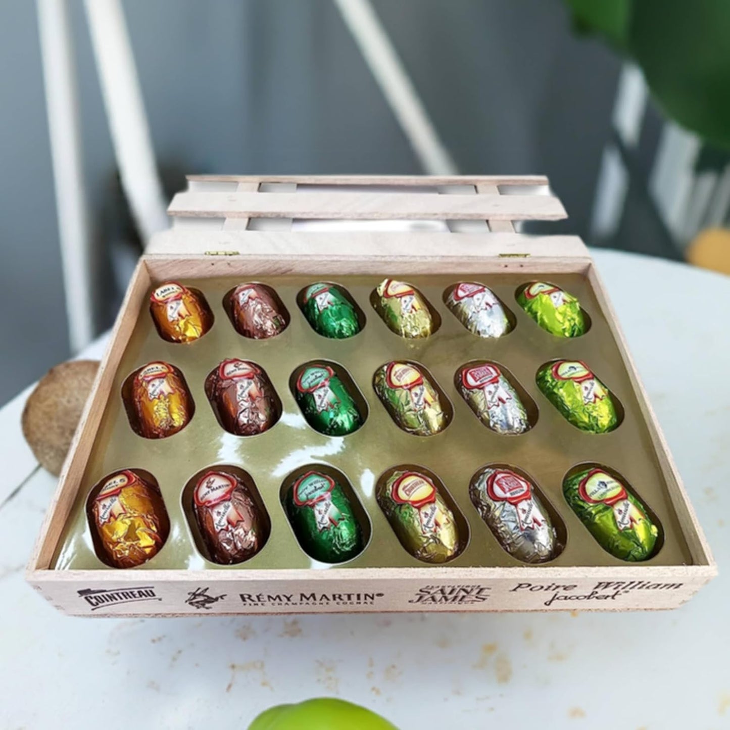 Andy Anand European Cocktail Flavored Vegan Dark Chocolate Bottles, Assortment Of Premium Selection, Mojito, Caribbean Sunset, Limoncello, Gin Tonic, Vodka Redbull - 18 Pieces