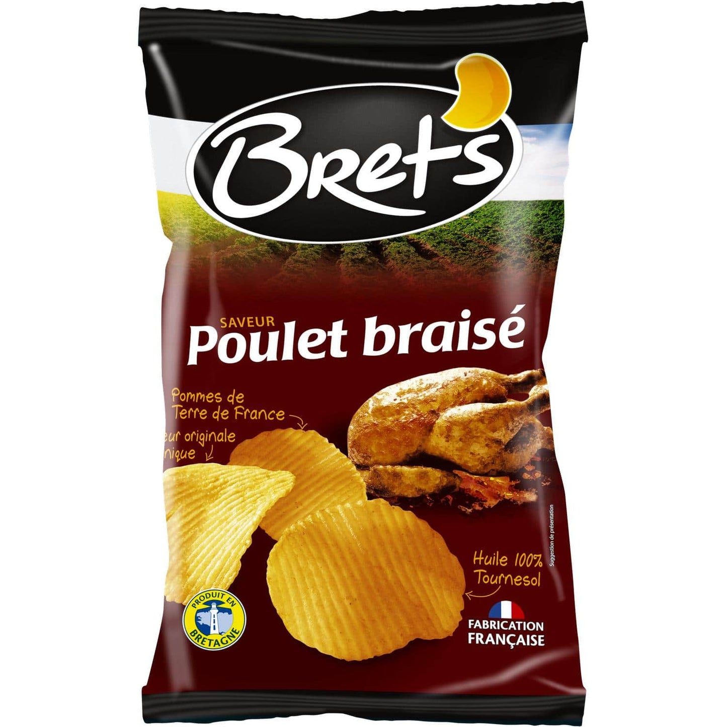 Brêts Poulet Braisé French Roasted Chicken Potato Chips – 4.4 oz, Pack of 3