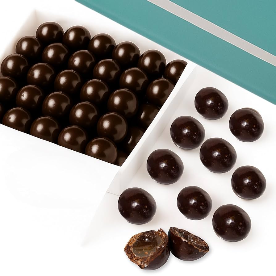 Andy Anand Chocolatier Rum Cordials European Dark Chocolate Confection - Handcrafted Rum Flavored Chocolate Balls, Delicious and Decadent Chocolate Gift Box - 1 lb