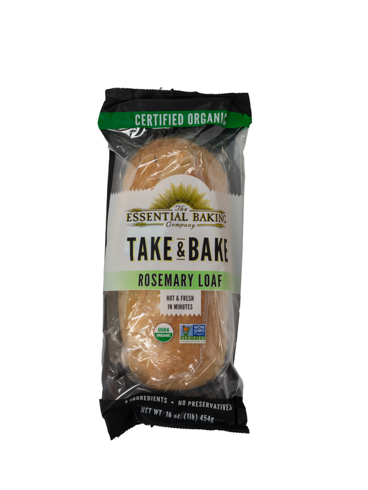 Take & Bake Rosemary Bread - Certified Organic , Non-GMO - No Preservatives, Only 5 Ingredients, Freshness Seal - 16/Case