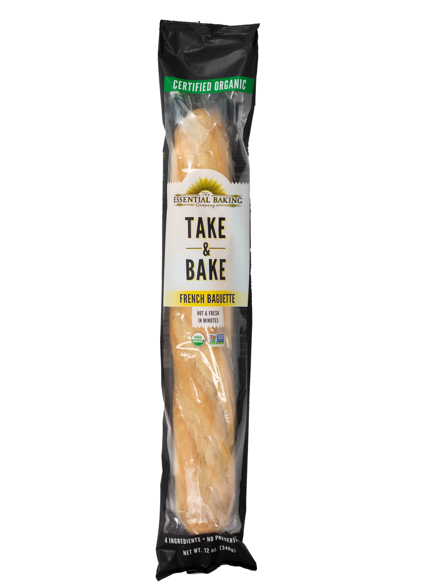Take & Bake French Baguette - Certified Organic, Non-GMO - 12 Baguettes
