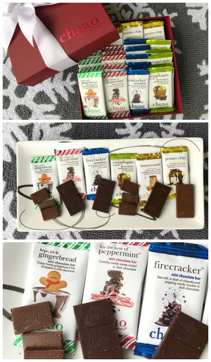 Chuao Chocolatier Taste the Joy Mini Gourmet Chocolate Bar Gift Box | Milk and Dark Chocolate Variety Sampler -16 Mini Bars