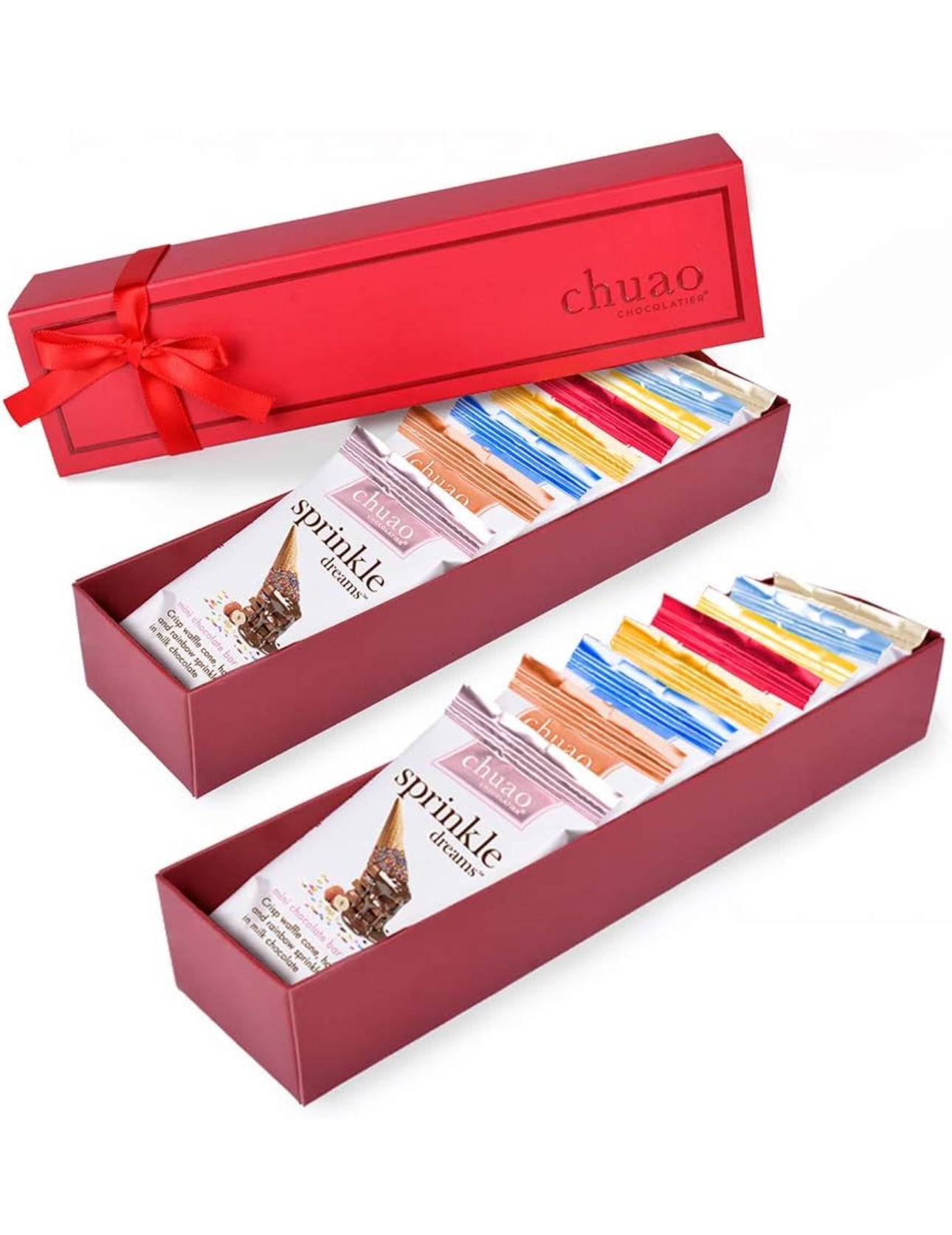 Chuao Chocolatier Taste the Joy Mini Gourmet Chocolate Bar Gift Box | Milk and Dark Chocolate Variety Sampler -16 Mini Bars