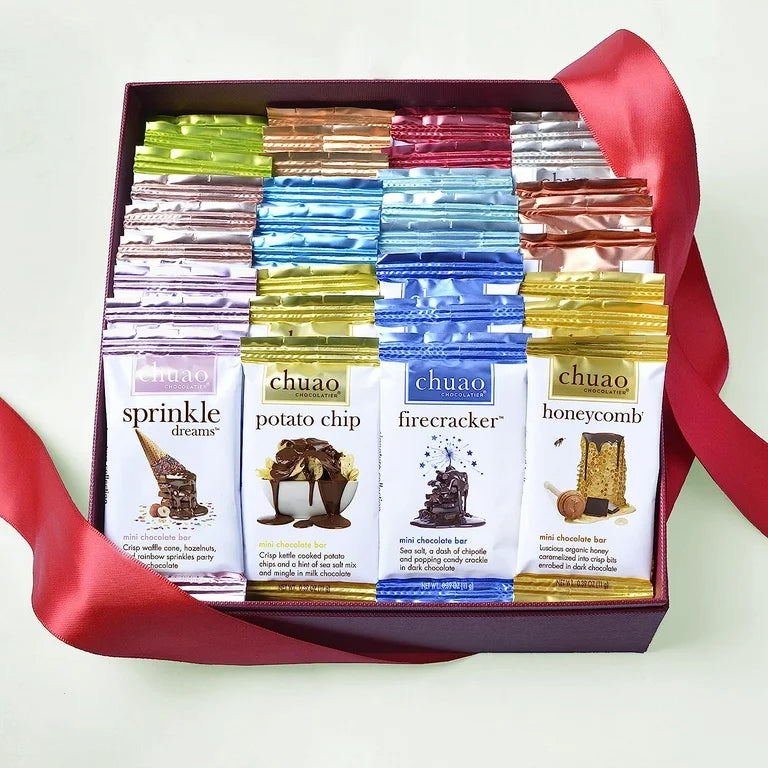 Chuao Chocolatier Share the Love Assorted Milk and Dark Mini Gourmet Chocolate Bars Gift Box Sampler - 36 Bars