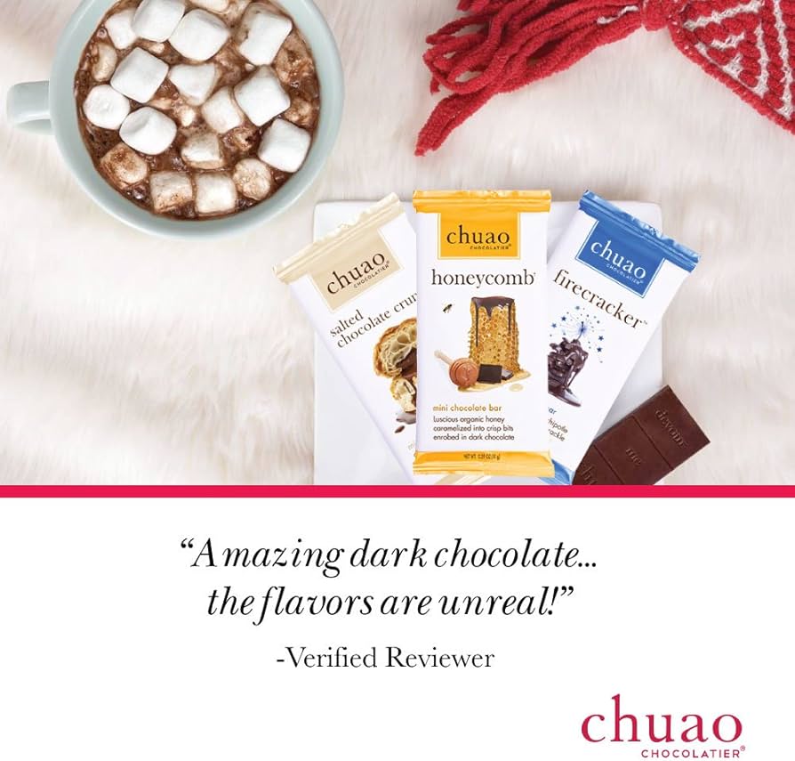 Chuao Chocolatier Share the Love Assorted Milk and Dark Mini Gourmet Chocolate Bars Gift Box Sampler - 36 Bars