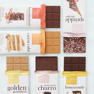 Chuao Chocolatier Share the Love Assorted Milk and Dark Mini Gourmet Chocolate Bars Gift Box Sampler - 36 Bars