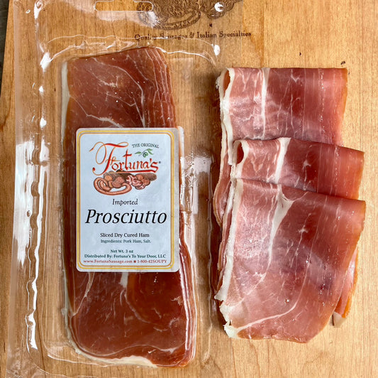Fortuna's Imported Prosciutto, 3 oz each, Dry Cured Ham - Pack of 3