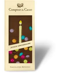 Comptoir du Cacao Chocolate Bar with Birthday Candle