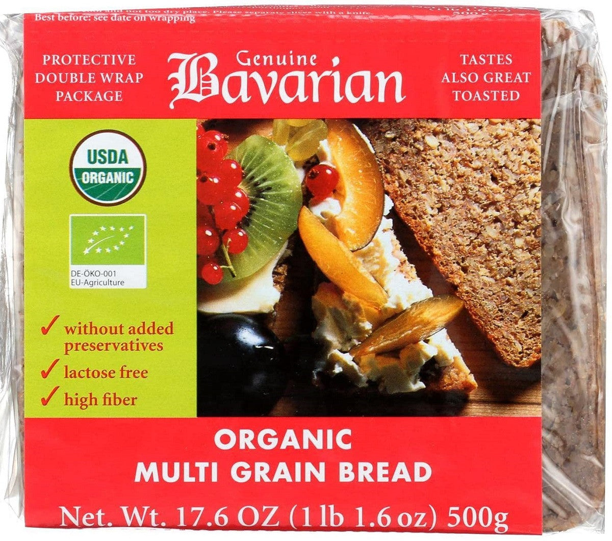 Genuine Bavarian Organic Multigrain Bread, 500g - Pack of 3