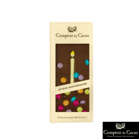 Comptoir du Cacao Chocolate Bar with Birthday Candle