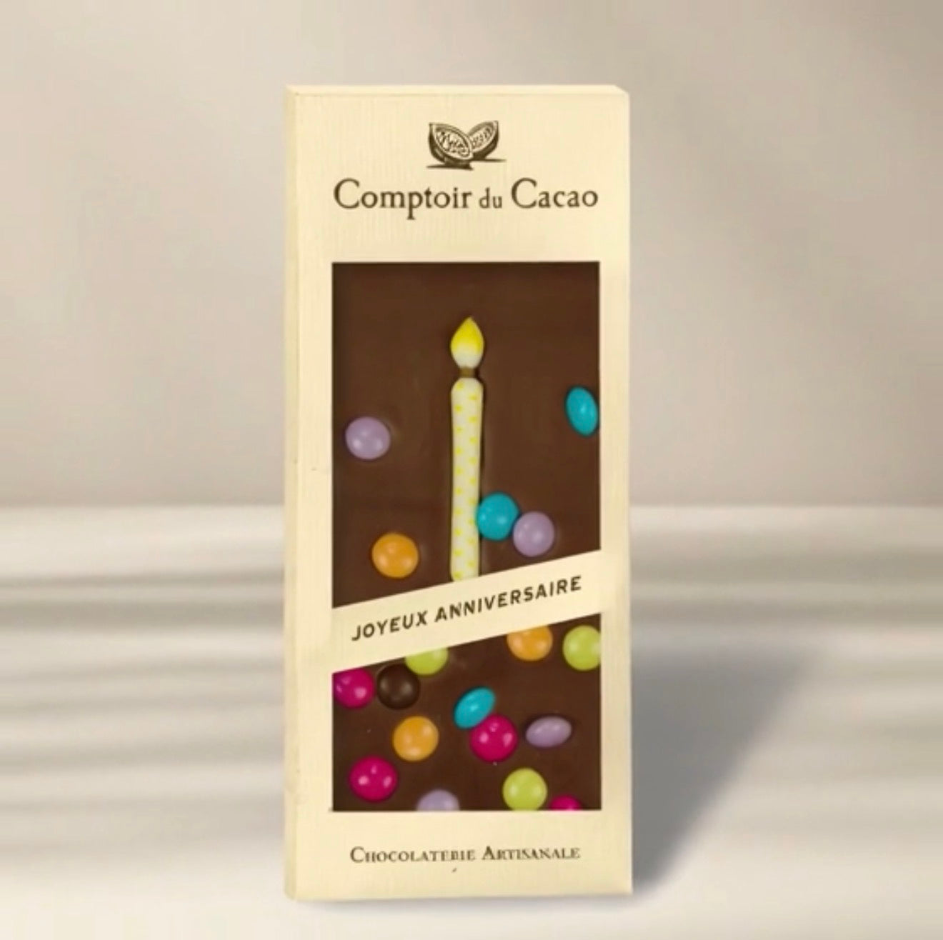 Comptoir du Cacao Chocolate Bar with Birthday Candle