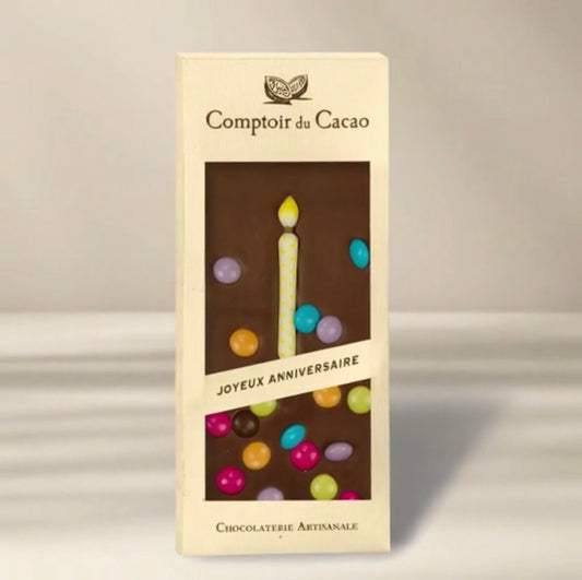 Comptoir du Cacao Chocolate Bar with Birthday Candle