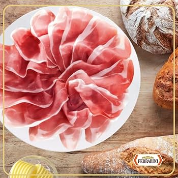 Ferrarini Prosciutto di Parma DOP - Authentic Italian Cured Ham, Sliced 1 lb - Pack of 4