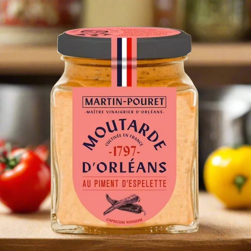 Orléans Espelette Pepper PDO Mustard, Martin Pouret, 200 g - Pack of 2