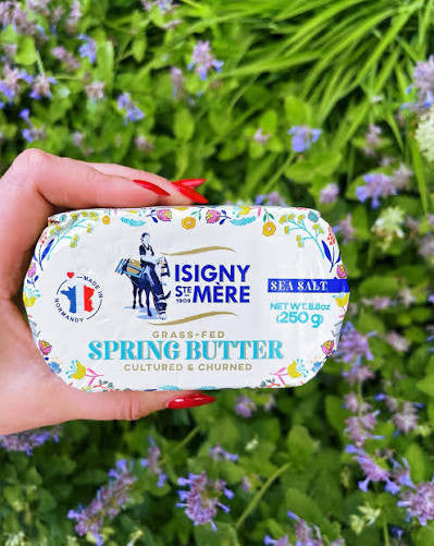 Isigny Grass Fed Spring Butter Sea Salt, 8.8 oz - Pack of 3