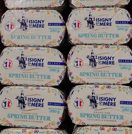 Isigny Grass Fed Spring Butter Sea Salt, 8.8 oz - Pack of 3