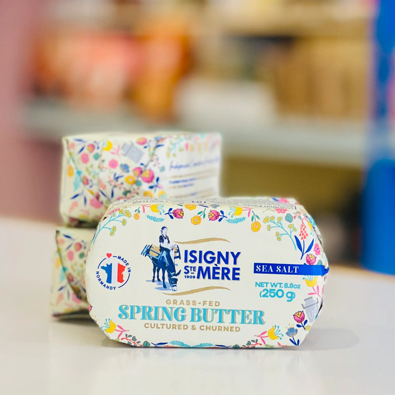 Isigny Grass Fed Spring Butter Sea Salt, 8.8 oz - Pack of 3