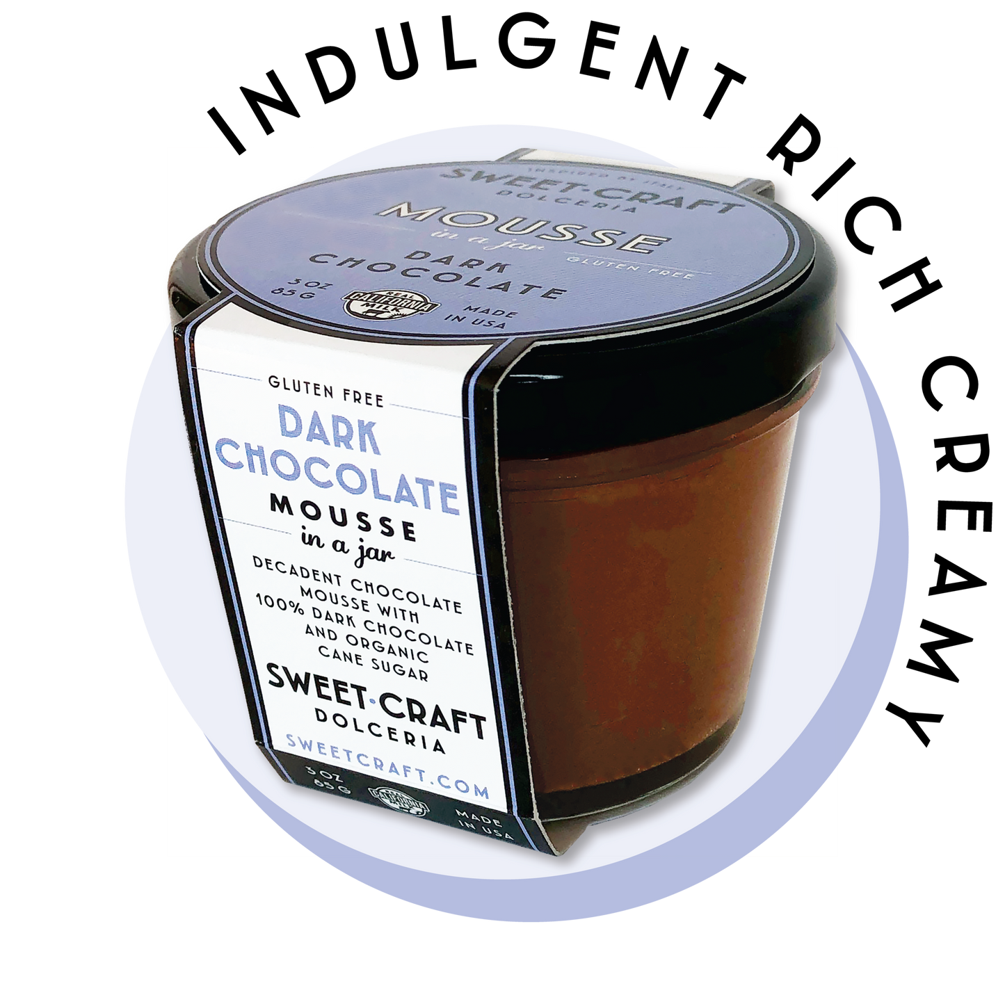 Sweet Craft Dolceria Dark Chocolate Mousse, 3 oz each - Pack of 12